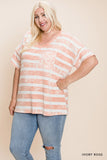 Striped Pocket Top, Rose