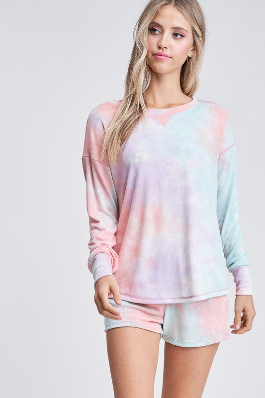 tequilla sunrise loungewear shorts set