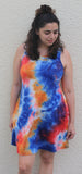 royal multi tie dye sleeveless dress