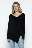 Cowl Asymmetric Top, Black