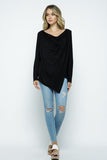 cowl asymmetric top, black
