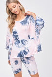 Starlet Tie Dye Shorts Set, Blush & Navy