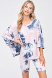 Starlet Tie Dye Shorts Set, Blush & Navy