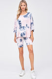 Starlet Tie Dye Shorts Set, Blush & Navy