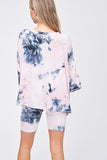 Starlet Tie Dye Shorts Set, Blush & Navy