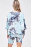 Starlet Tie Dye Shorts Set, Mint & Navy