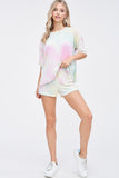 Pastel Tie Dye Shorts Set