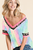 LEOPARD & TIE DYE TUNIC TOP BIBI