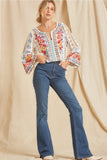South Beach Embroidered Top, Multi