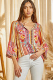 South Beach Embroidered Serape Top