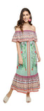 Floral Scarf  Off The Shoulder Maxi Dress UMGEE USA