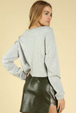 Jeweled Star Cropped Top, Heather Gray