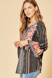 South Beach Embroidered Top, Black
