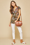 Camo Embroidered Top