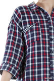 Plaid Button Up Top, Navy
