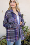 Jacquard Plaid Shacket, Purple