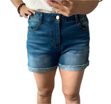 Dark Wash Mid-Rise Denim Shorts