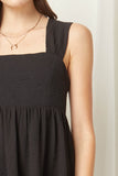 Square Neck Babydoll Top, Black