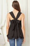 Square Neck Babydoll Top, Black
