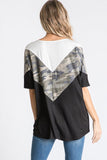 Camo Color Block Top