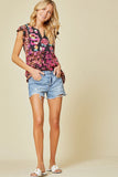 Floral Embroidered Top, Black