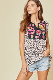 Leopard Embroidered Top