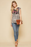 Leopard Embroidered Top