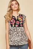 leopard embroidered top andree by unit