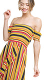 Striped Ruffle Tulip Maxi Dress, Sunray