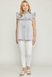 Denim Ruffled Top, Peri