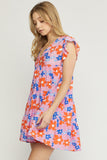 Floral Tiered Babydoll Dress, Pink