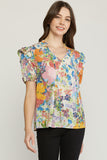 entro USA Floral Ruffle sleeve Blouse