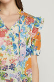 Floral Ruffle Sleeve Blouse