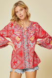 andree by unit / savanna jane Bandana Embroidered Top