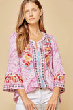 South Beach Embroidered Top, Lavender