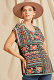 Andree by unit / Savanna Jane embroidered cap sleeve top