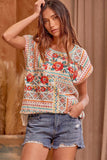 Andree by unit / Savanna Jane embroidered cap sleeve top