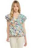 entro mixed print top