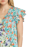 Mixed Print Surplice Top