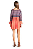 Tapestry Geometric Dress, Coral