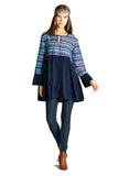 Tapestry Geometric Dress, Navy