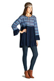 Tapestry Geometric Dress, Navy