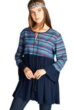 Tapestry Geometric Dress, Navy