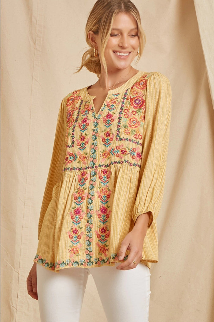 savanna jane / ANDREE BY UNIT Floral Embroidered Babydoll Top