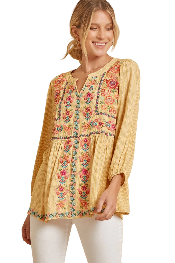 savanna jane / ANDREE BY UNIT Floral Embroidered Babydoll Top