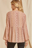 Shimmery Floral Paisley Embroidered Top
