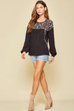 Floral Embroidered Top, Black