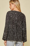 Abstract Floral Embroidered Blouse