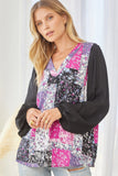 Andree by Unit / SAVANNA JANE Floral Patchwork Blouse