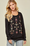 Floral Embroidered Pullover